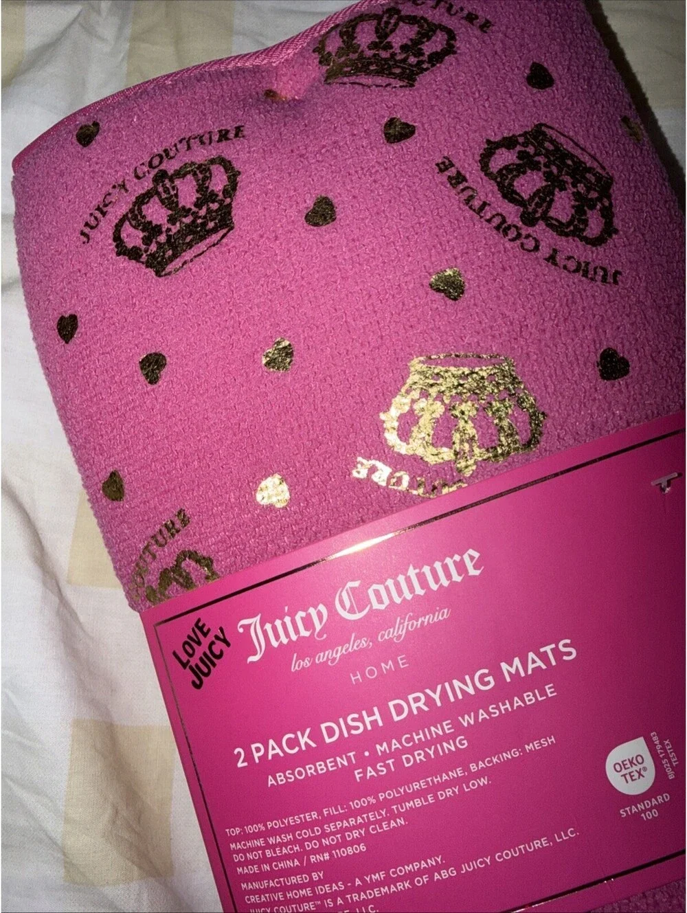 Juicy Couture 2 pack Drying Mats Pink 15